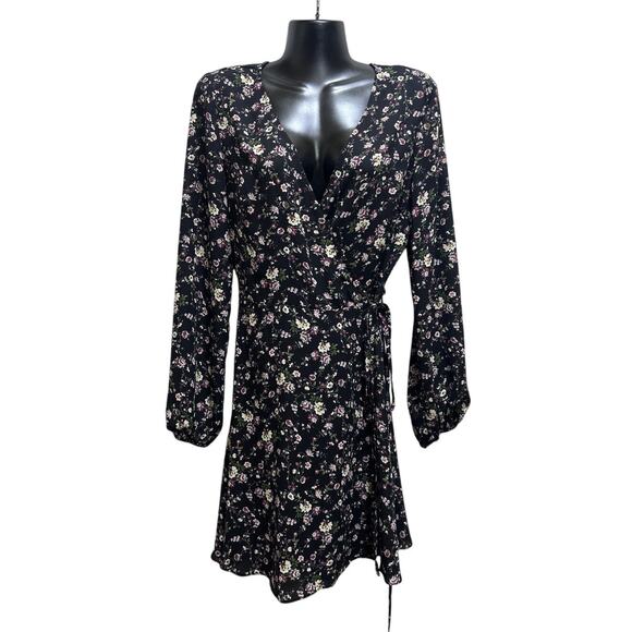 Soprano Sheer Wrap Dress L Ditsy Floral Coquette Romantic Feminine Boho Fairy - Picture 1 of 8